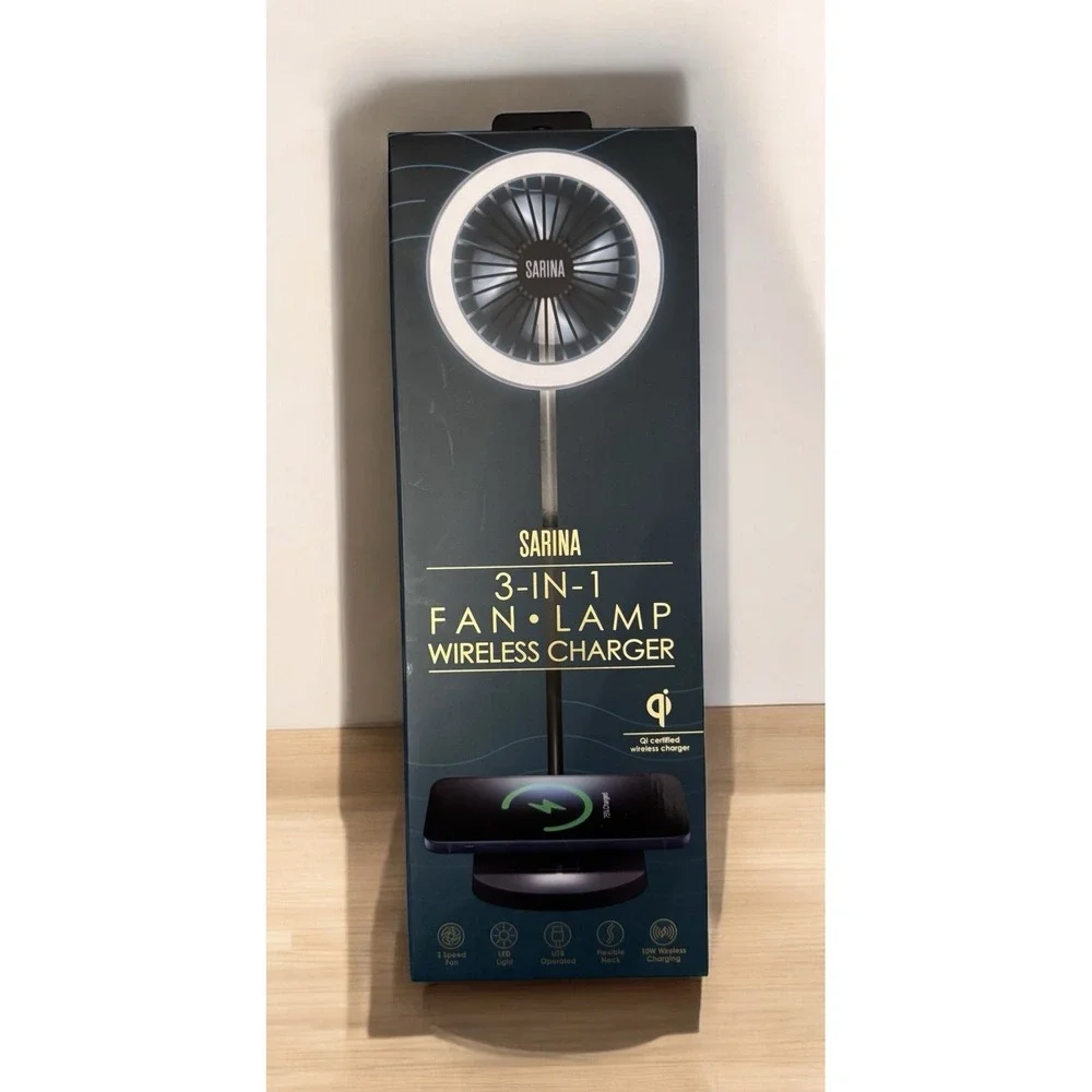 SARINA 3 IN 1 FAN LAMP Wireless Charger